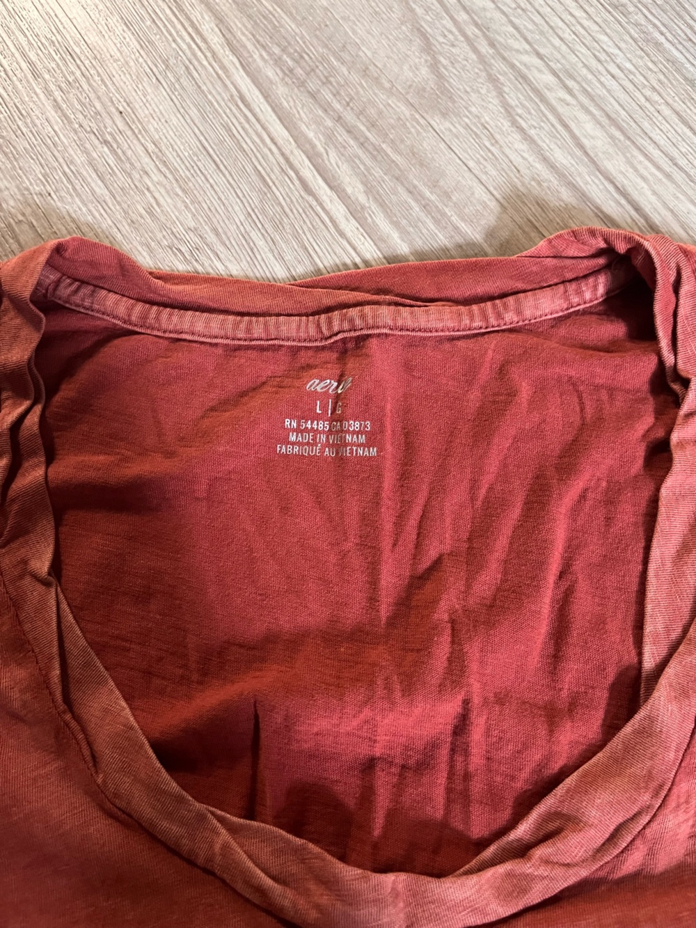 aerie Women's Short-Sleeve Pocket Tee in Rust Red - Picture 2 of 6